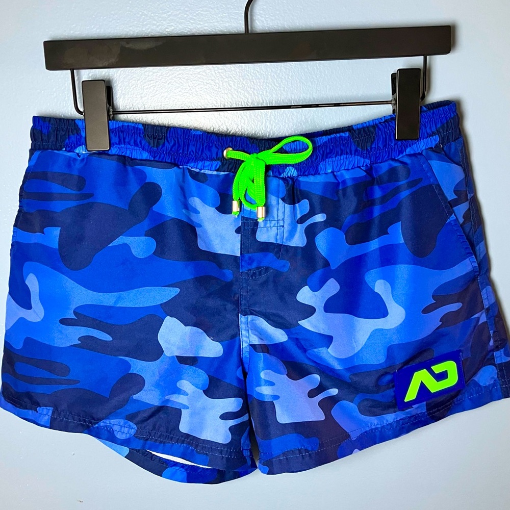 ADDICTED Men’s Camouflage Swimwear Short in Navy Blue Size 34 LARGE